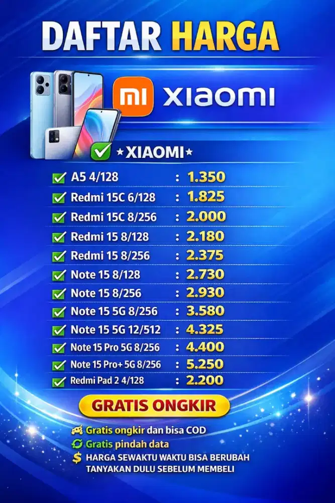 Daftar harga Xiaomi