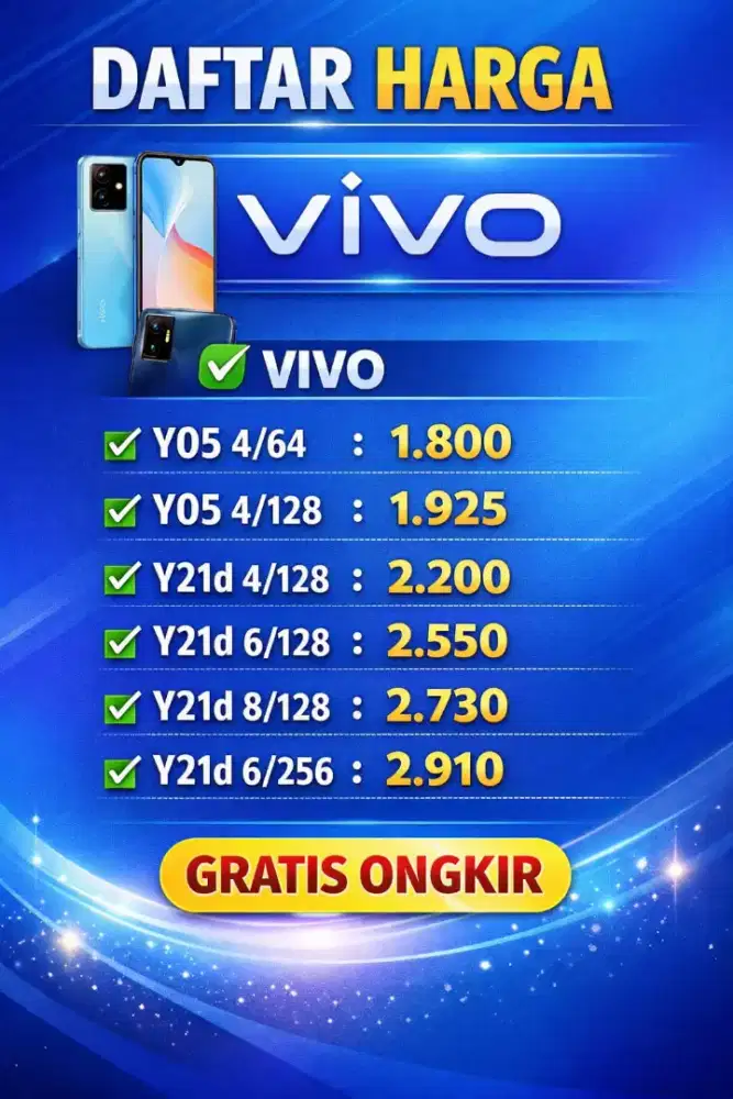 Daftar harga hp Vivo terbaru