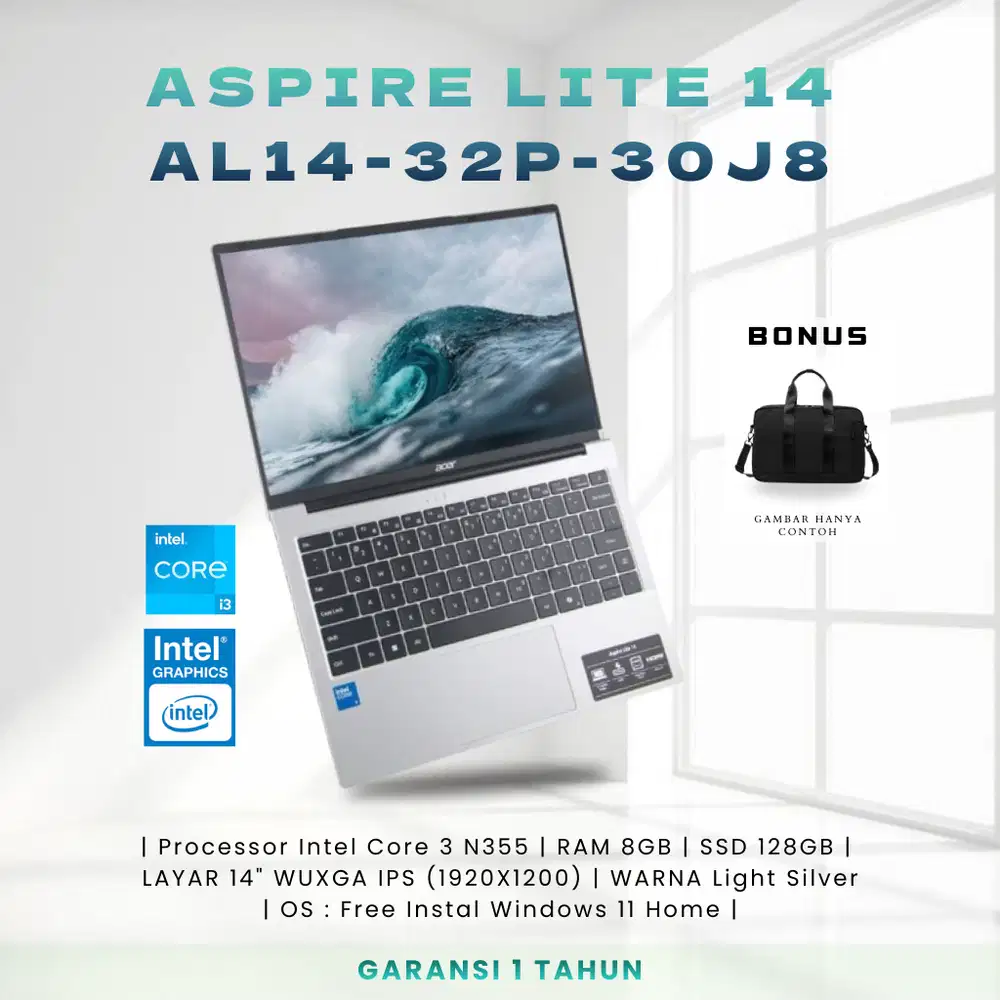 Aspire Lite 14 AL14-32p-30J8 Intel Core 3 N355 RAM 8GB SSD 512GB