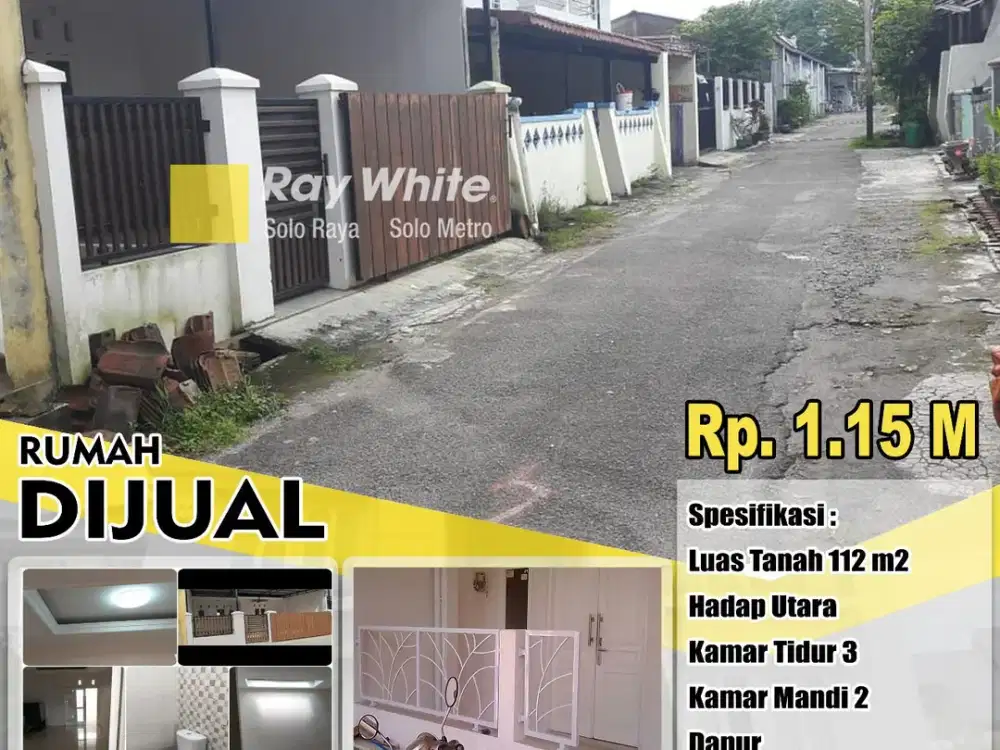 Rumah 3kamar Siap huni Strategis Dekat Stasiun Purwosari Laweyan Solo