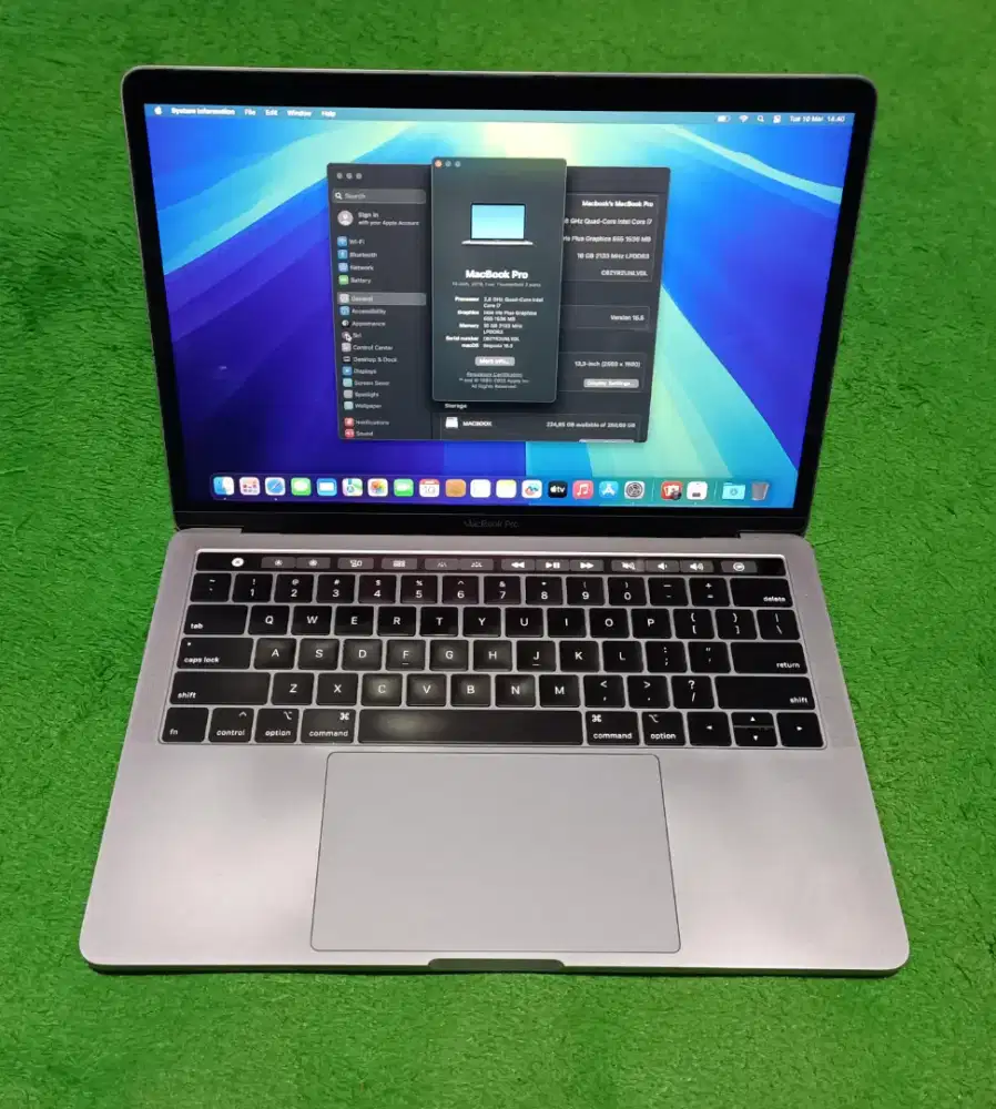 Apple Macbook Pro 2019 Intel i7 16/256 Grey Touchbar Murah
