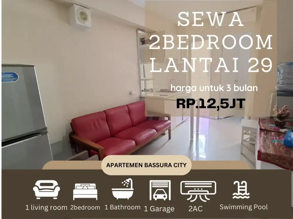 sewa 2kamar full furnished murah dekat mall apartemen bassura city