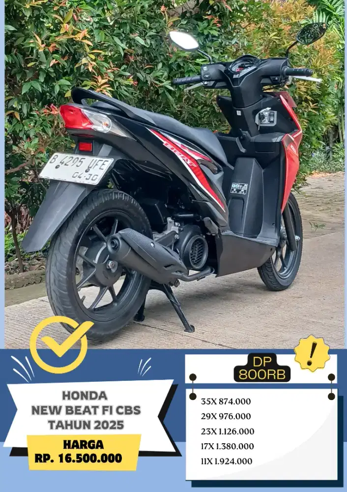 Honda New Beat FI CBS Tahun 2025 DP 800rb!!