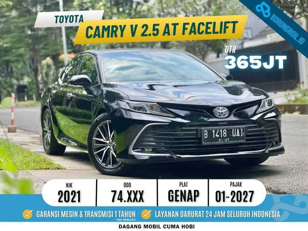 All New Toyota Camry V 2.5 AT 2021 Hitam Facelift