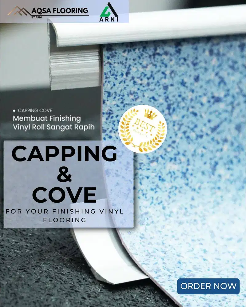 Capping & Cove Alumunium - Untuk Finishing Vinyil Roll Lantai