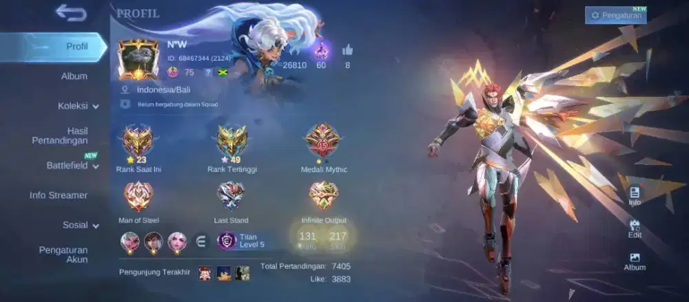 JUAL AKUN ML BB 100%TERPECAYA