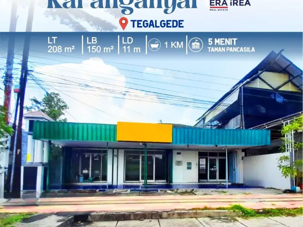 DIJUAL RUANG USAHA DI TEGALGEDE KARANGANYAR DEKAT TAMAN PANCASILA
