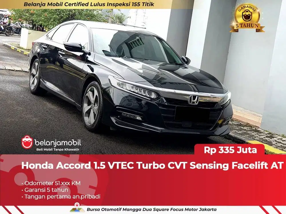 [ GARANSI 5TH ] Honda Accord 1.5 VTEC Turbo CVT AT Hitam 2020 2021