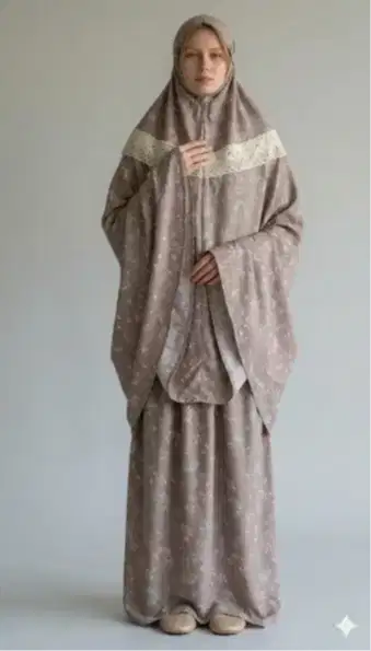 Mukena kranggan motif kembang + bonus tas pouch