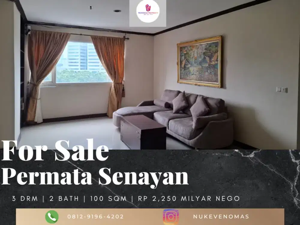 Dijual Apartement Permata Senayan 2BR+1 Full Furnished Hadap Timur