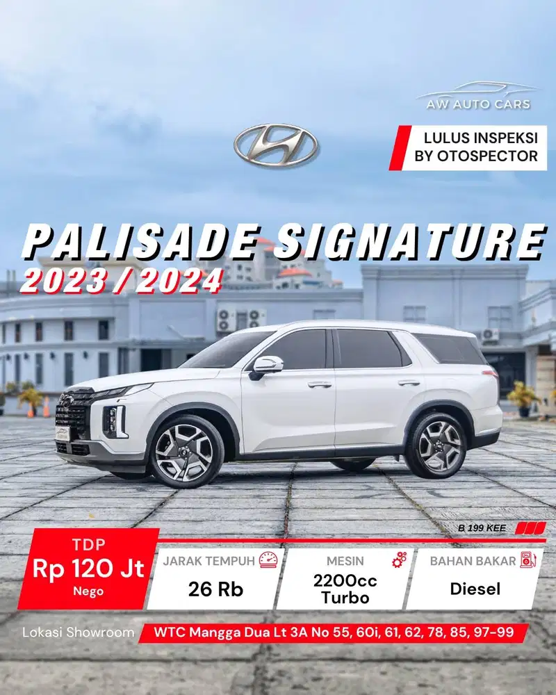 Hyundai Palisade Signature 2024 NIK 2023 Low KM Pajak Panjang Facelift