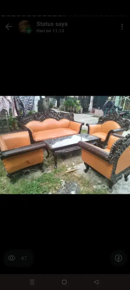 kursi tamu jati Jepara asli tua antik, siap pakai