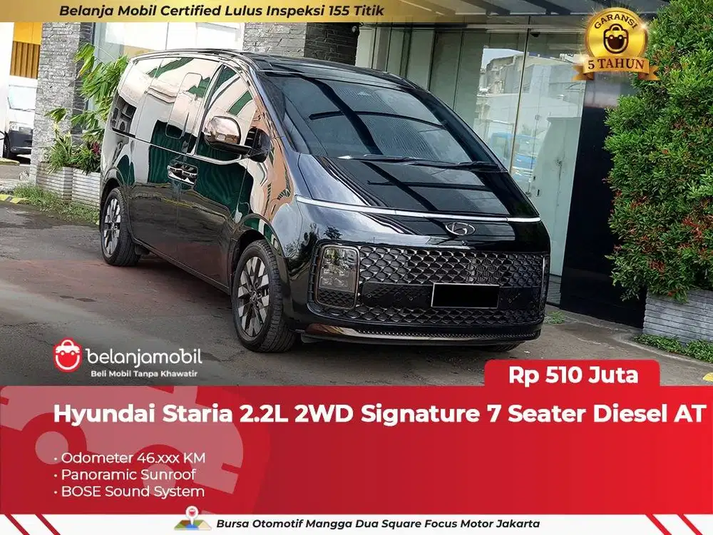 [ GARANSI 5TH ] Hyundai Staria 2.2L 2WD Signature 7 Diesel 2021 2022
