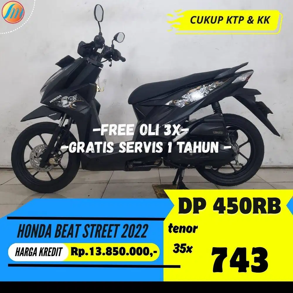 HONDA BEAT STREET 2022 DP HANYA 450RIBU ANGSURAN SANGAT RINGAN KTP+KK
