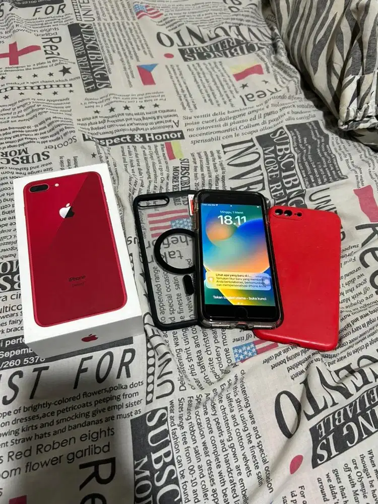 iphone 8 Plus Red edition 256 Gb Ex Garansi Resmi ibox Bh 94 % Nego