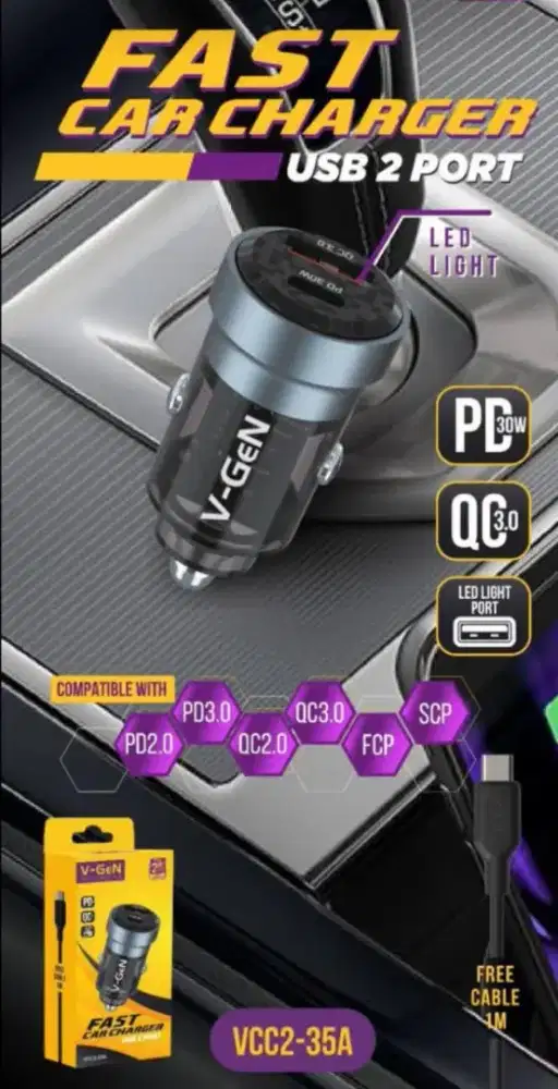 V-Gen fast car charger vtc2-35A