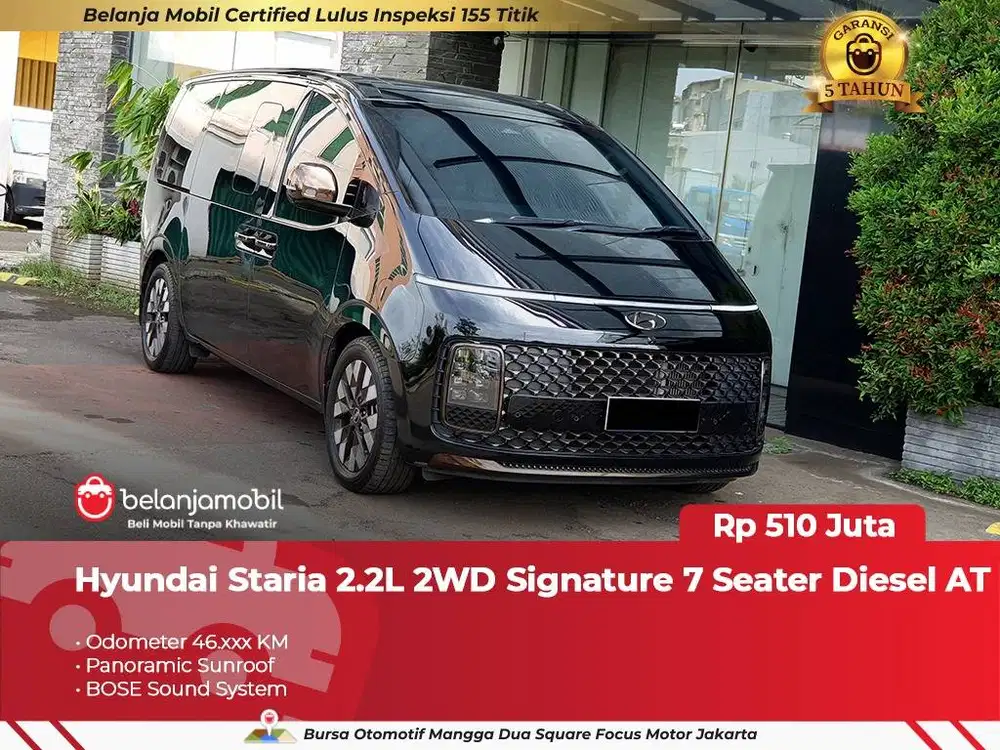 [GARANSI 5TH] Hyundai Staria 2.2L 2WD Signature 7 Seater AT 2021 2022