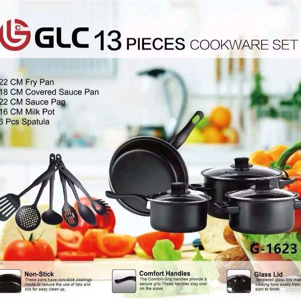 GLC 13 pieces panci penggorengan sendok masak set multifungsi