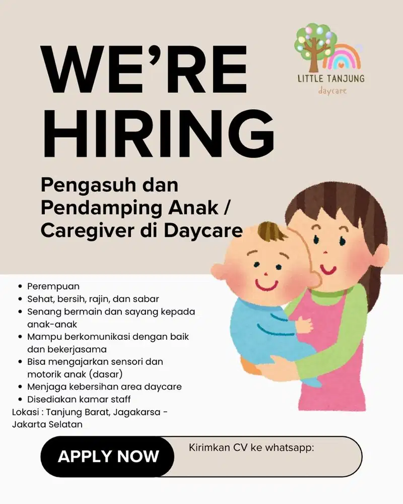 Dicari Pengasuh Anak, Caregiver Daycare