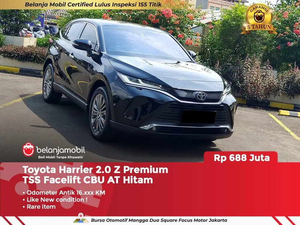 [ GARANSI 5TH ] Toyota Harrier 2.0 Z Premium TSS Facelift 2021/2022