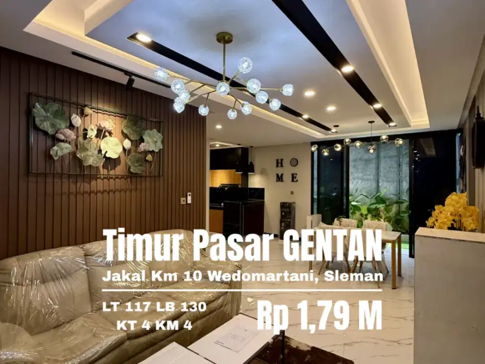 Rumah Baru Full Furnished timur pasar Gentan jakal km 10
