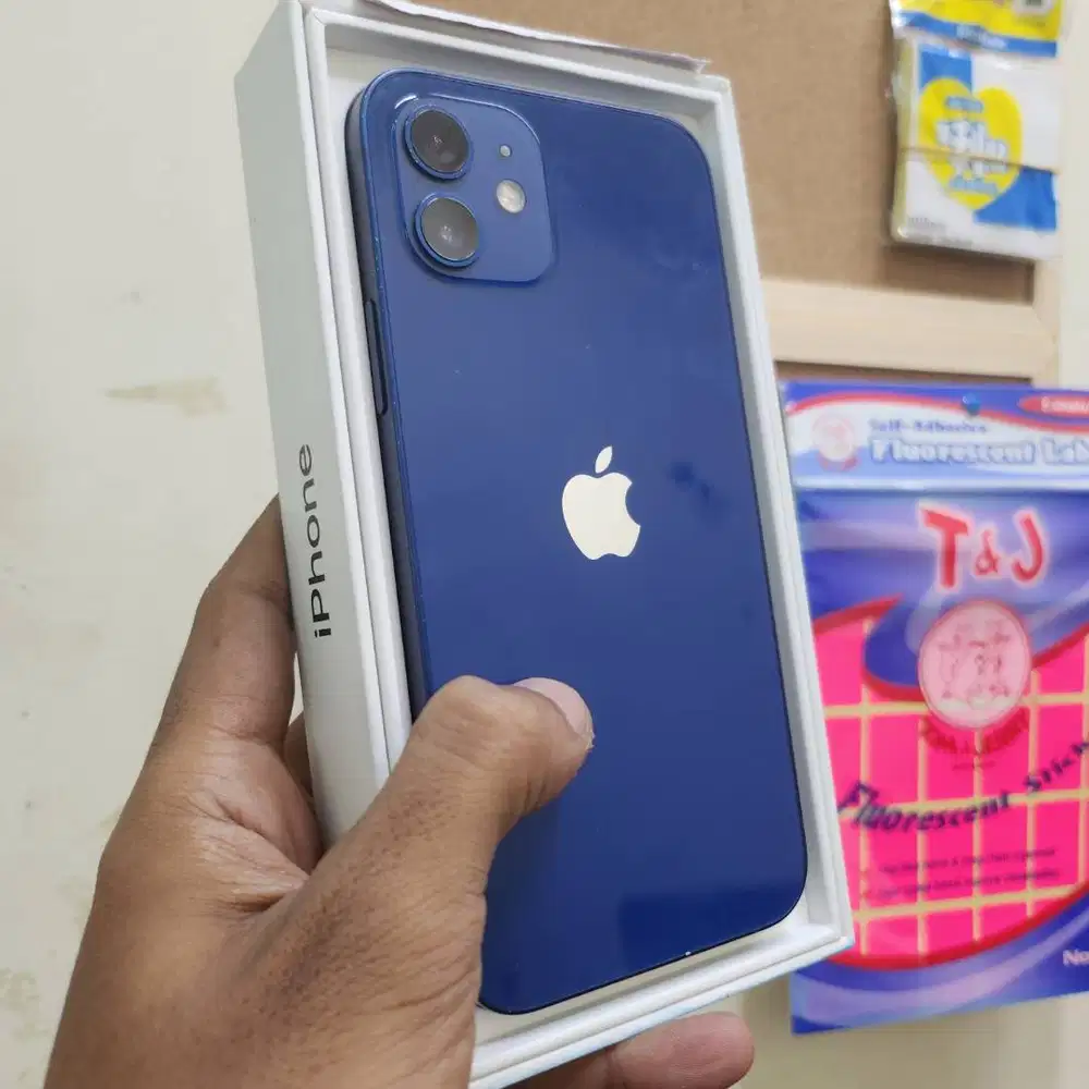 iphone 12 128gb blue ibox lengkap