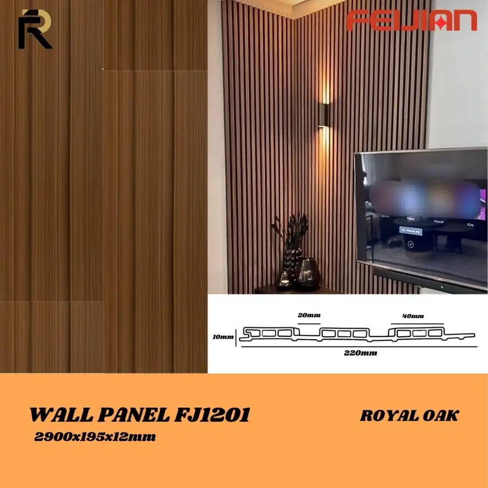 Wallpanel Feijian 3 Kotak 290 × 19,5 × 1,2 cm – Panel Dinding Dekorati