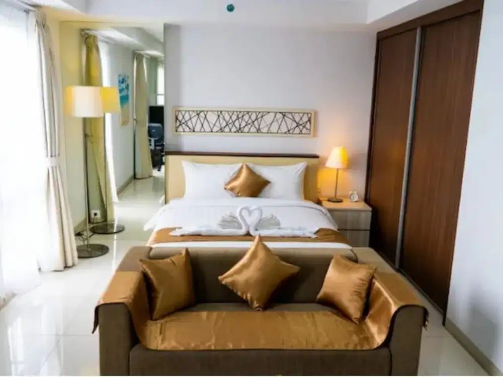 Sewa murah full furnished Studio 44m2 Azalea Suites Cikarang fasilitas hotel bintang 5