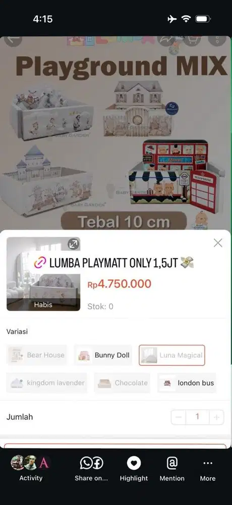 Lumba playmat baru