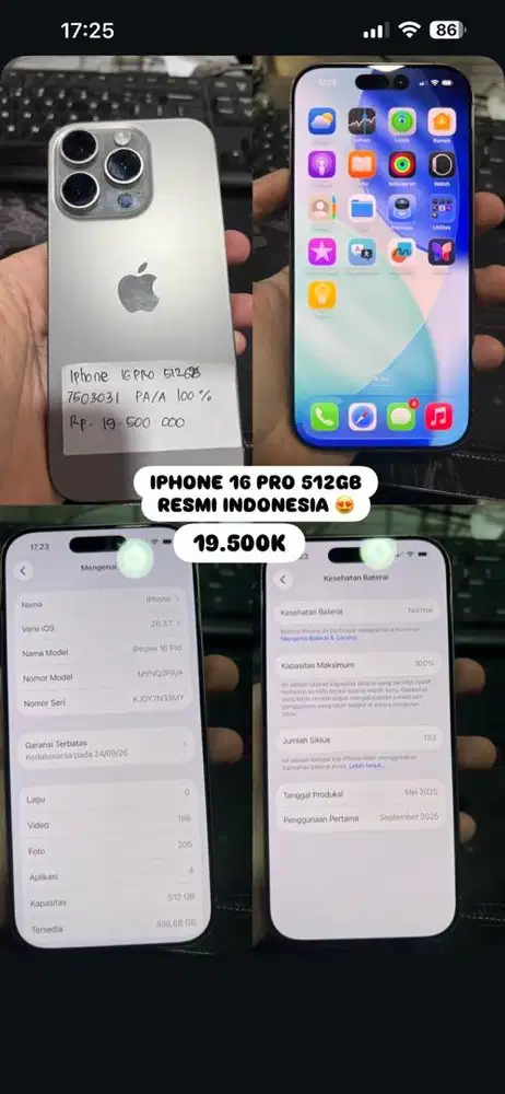 Dijual 16 pro 512 GB