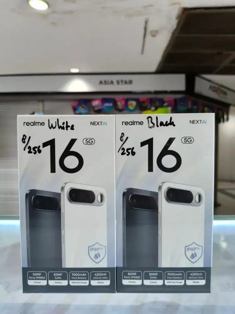 REALME 16 5G 8+10/256GB White&Black. New 100%Ori Segel Garansi Resmi.