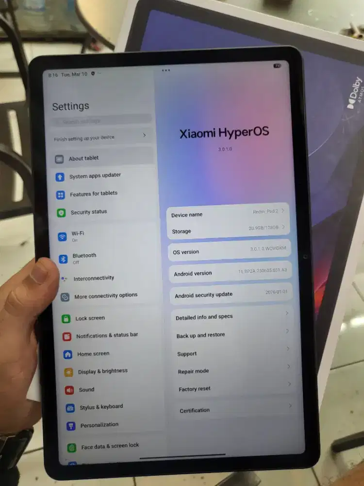 redmi pad 2 4/128 fullset