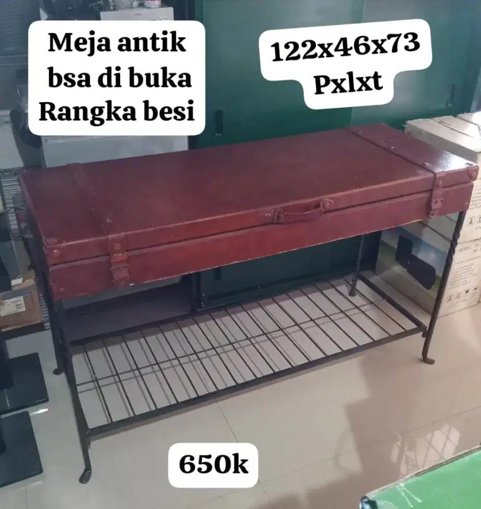 Meja antik rangka besi