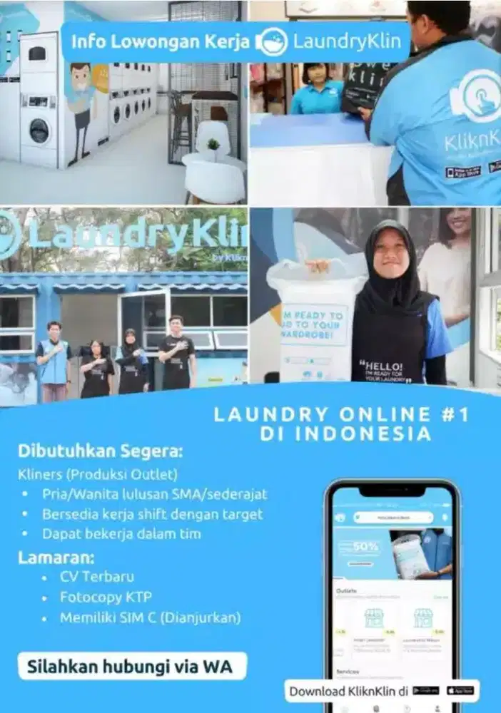 Dicari Crew Laundry Bandung