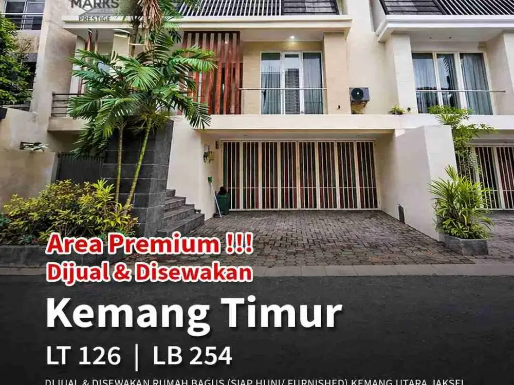 DIJUAL & DISEWAKAN RUMAH BAGUS (Siap Huni/ Furnished) KEMANG UTARA JAKARTA SELATAN. 

bangunan 3 lantai
Lt.126 m²
Lb.254 m²
Listrik 7,700
Bedrooms 3+2
Bathrooms 3+1
Garasi 2 mobil
Dapur kotor dan bersih
Private Swimming Pool
bebas banjir 

Jual: 5.2 Milya