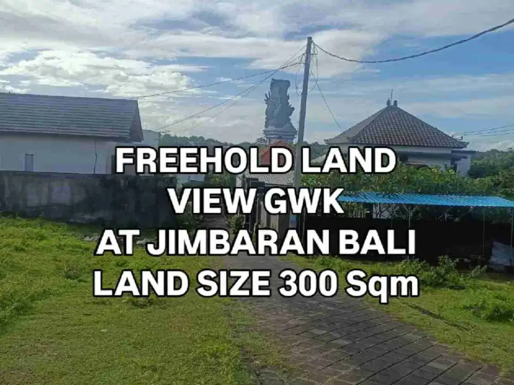 Tanah dengan view GWK di Goa Gong Jimbaran Badung Bali