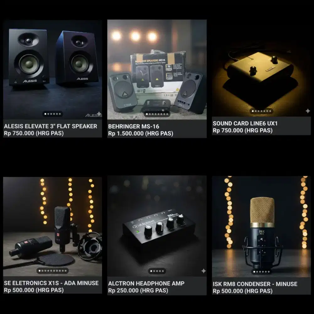 Alat Recording Sound Card Speaker Monitor Microphone Condenser