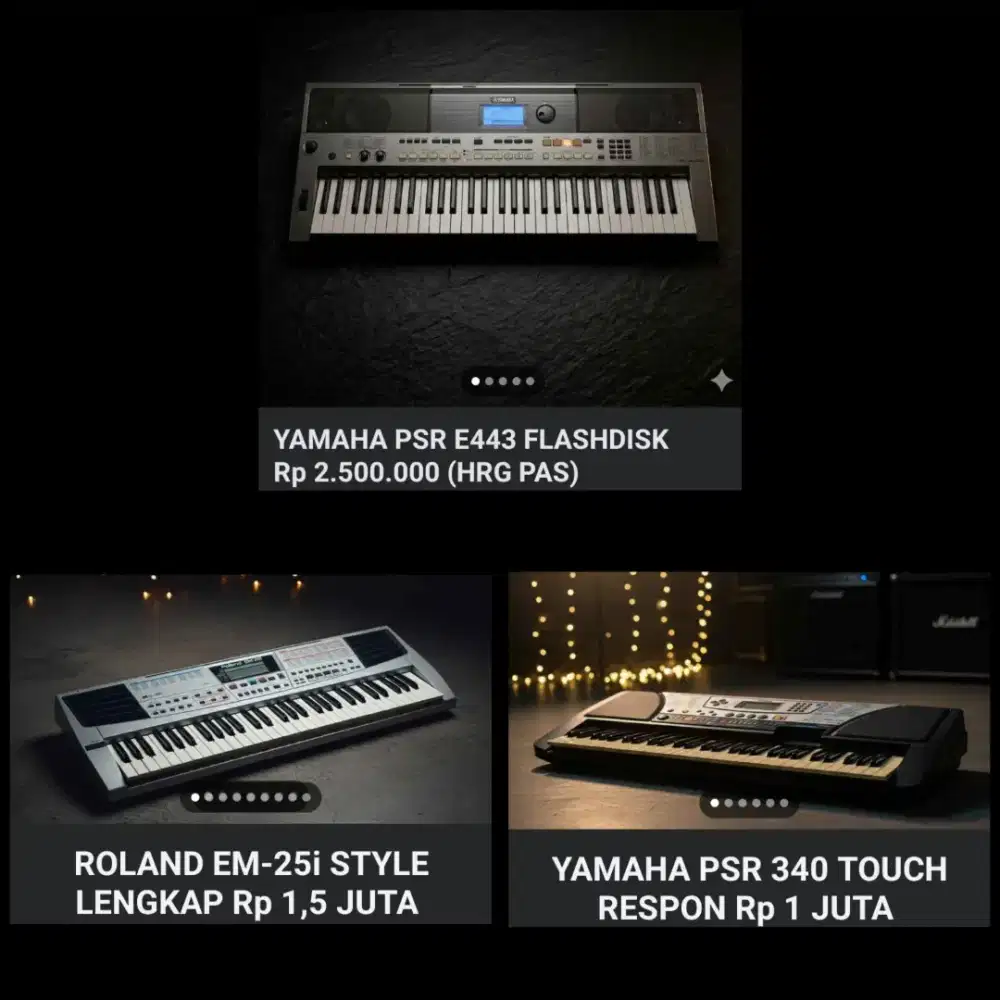 Keyboard Roland dan Yamaha