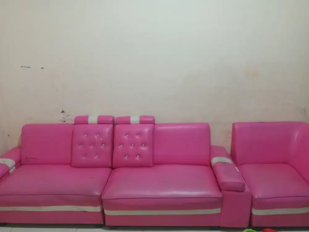 Sofa L warna pink