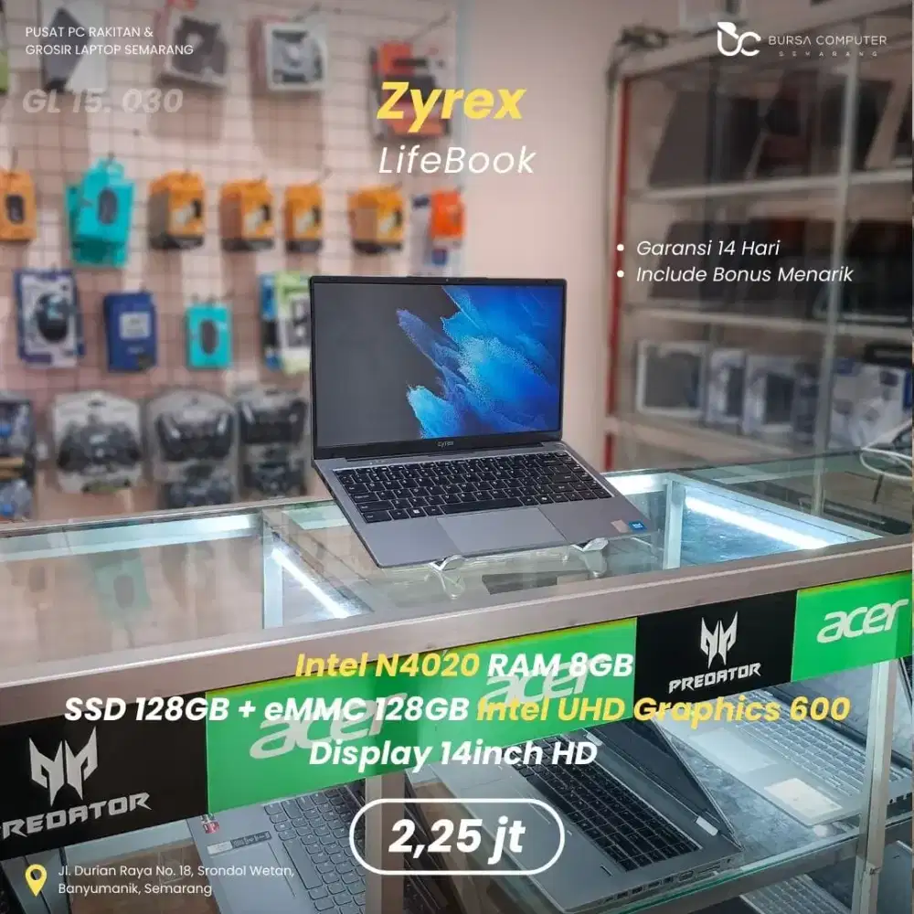 ZYREX Lifebook | Intel N4020 8GB 128GB+128GB