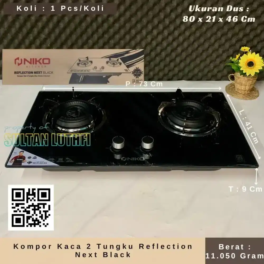 Kompor Kaca 2 Tungku Reflection Next Black