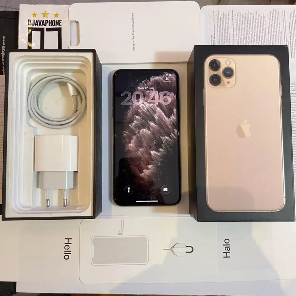 iPhone 11 Pro Max Gold 256GB BH 100% Ex iBox Resmi