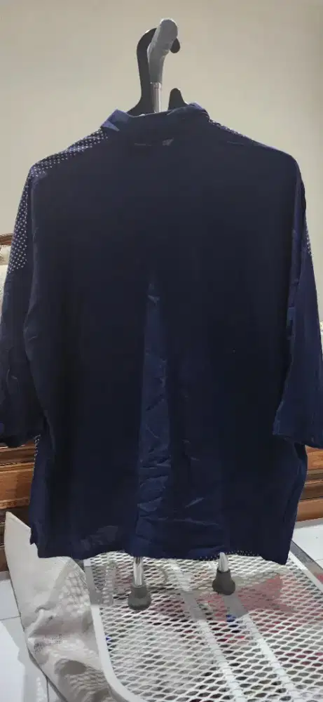 Blus kaos biru polkadot