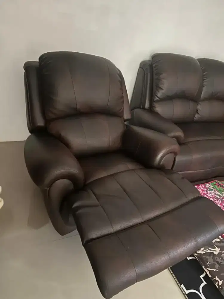 Set Sofa Recliner Premium Brand Morres (1+2+3 Seat) - Cokelat Tua
