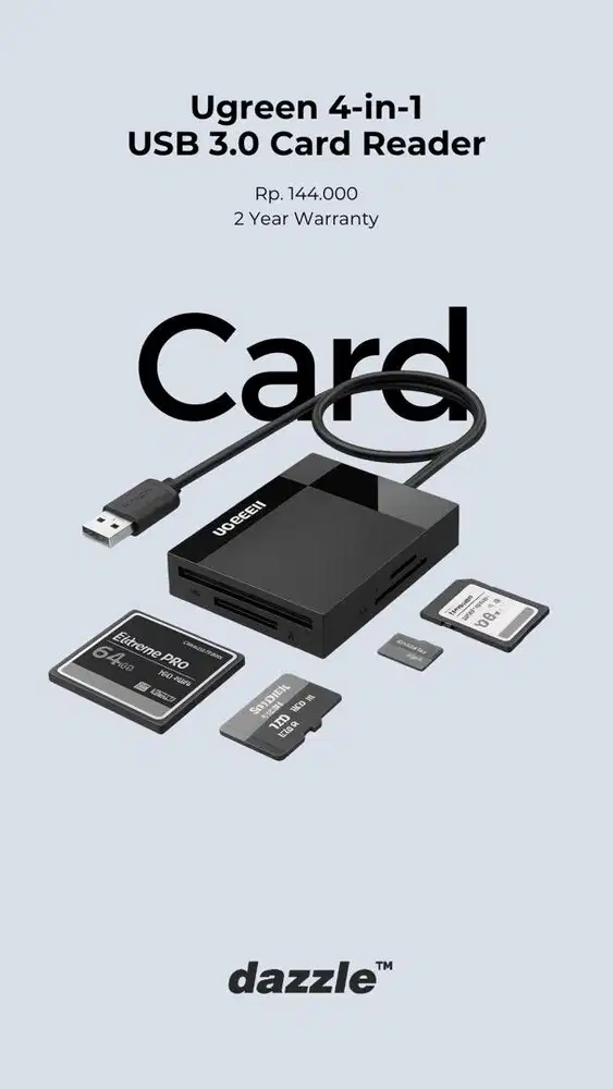 CARD READER UGREEN 4 IN 1 GARANSI 2 TAHUN