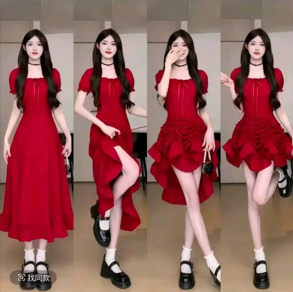 Gaun wanita modis premium 4 variasi trendi serbaguna