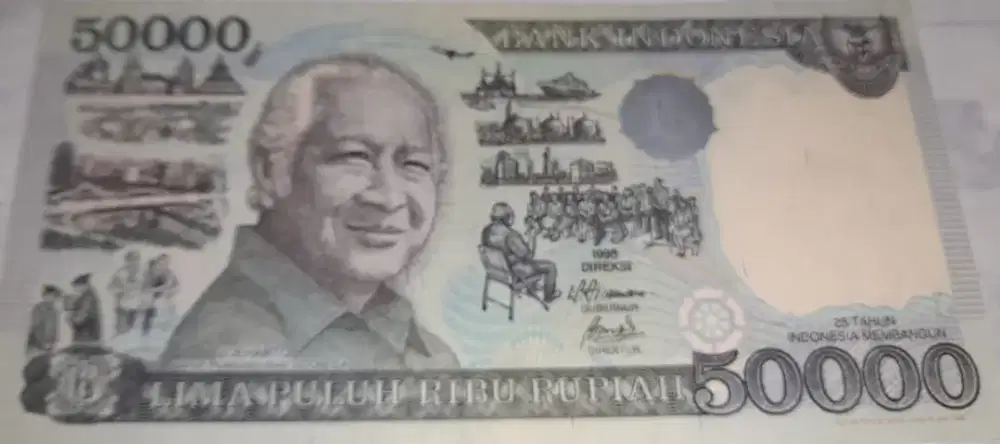 Uang Kertas Lima Puluh Ribu Gambar Presiden Soeharto