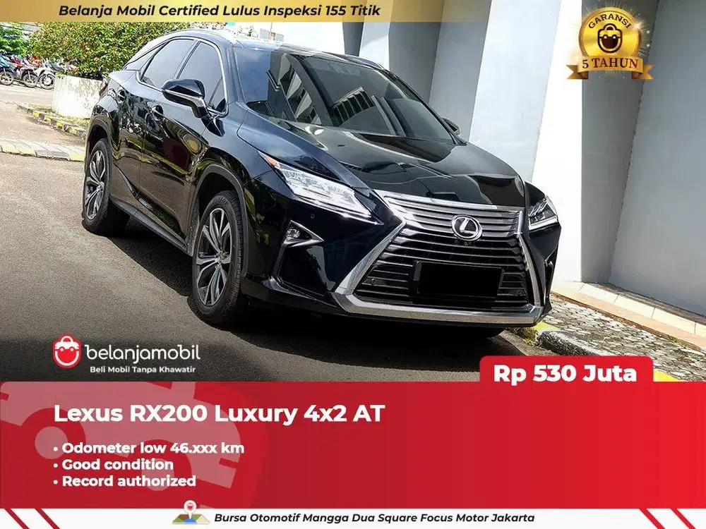 [ KM LOW ] Lexus RX200 RX 200 Luxury 4x2 AT Hitam 2016 2017