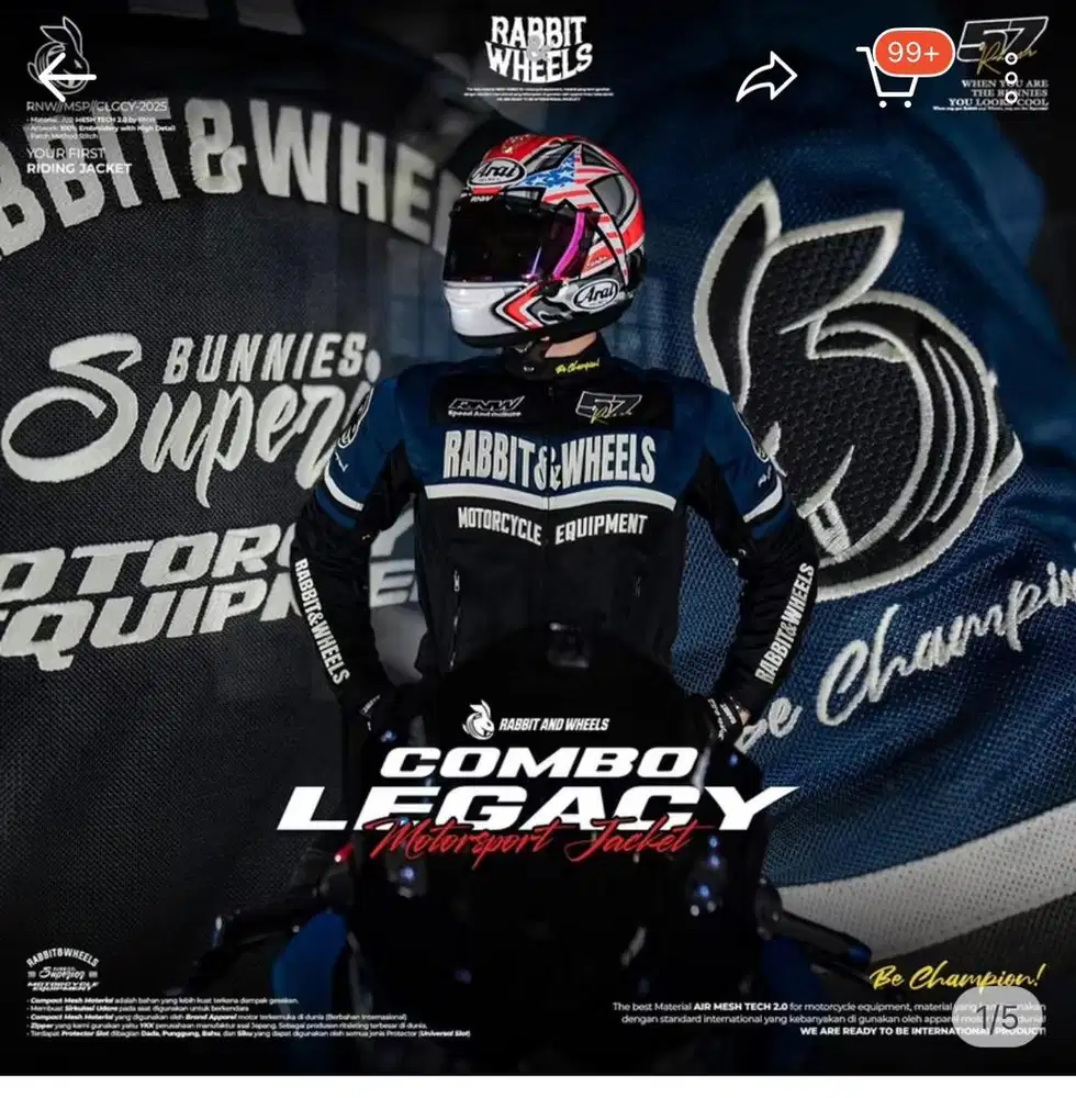 Rabbit and wheels jacket combo legacy navy