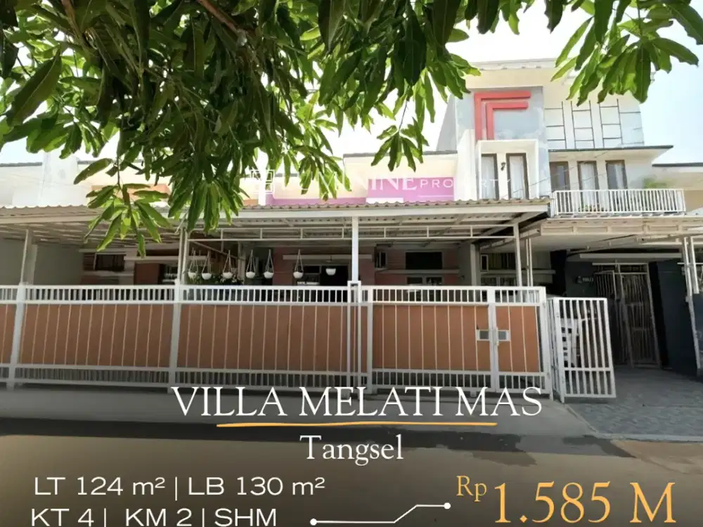 Rumah siap huni bebas banjir di Villa Melati Mas harga cuma 1.585 M, nego,bisa KPR